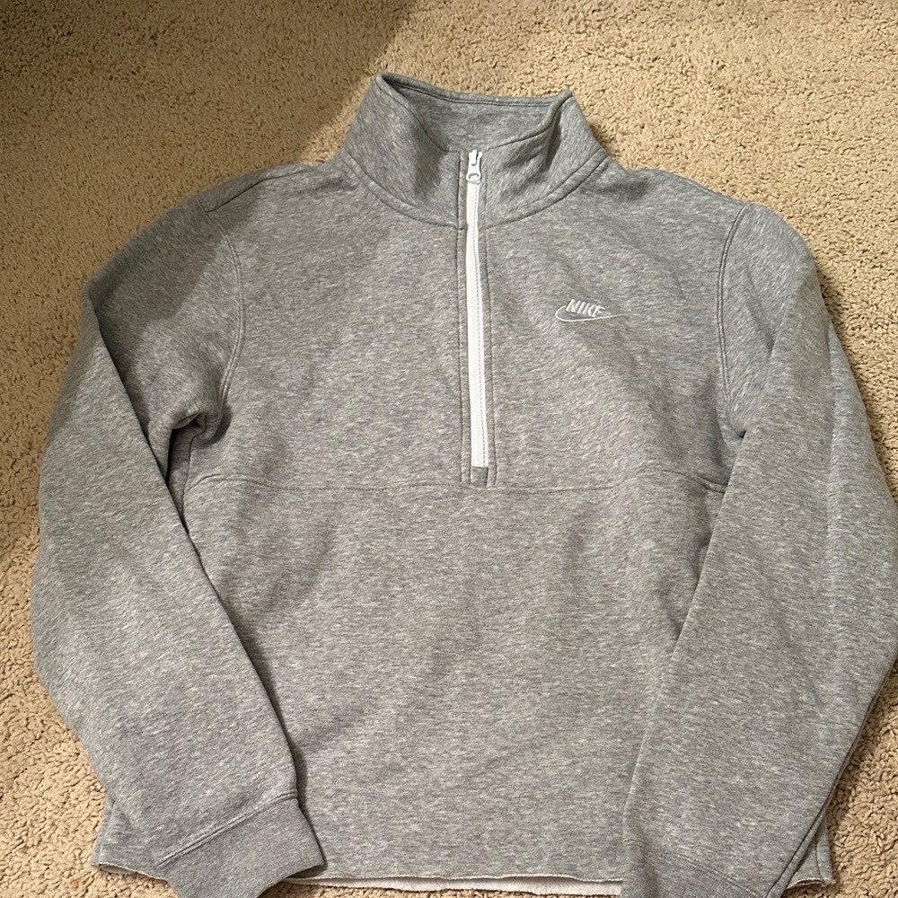 Nike Men's Zip-Up Gray Sweater